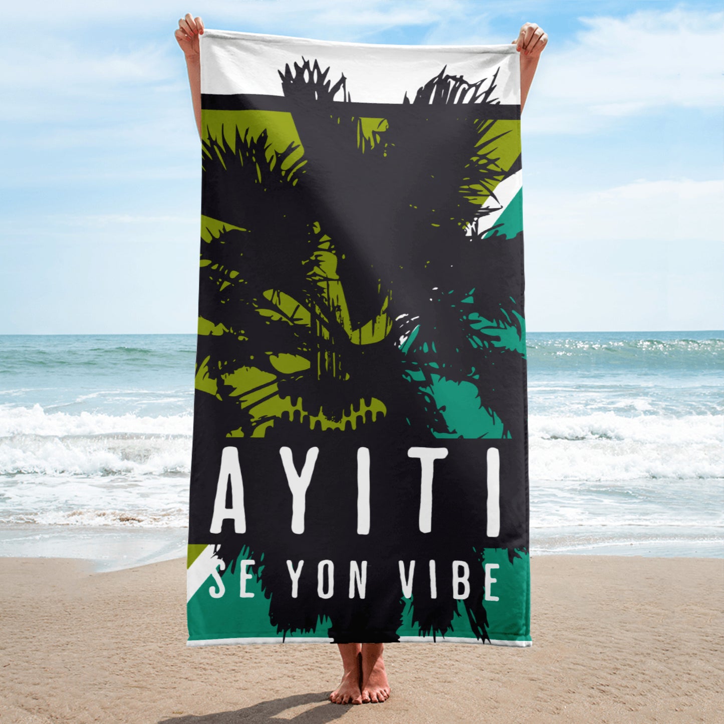 AYITI SE YON VIBE Beach Towel